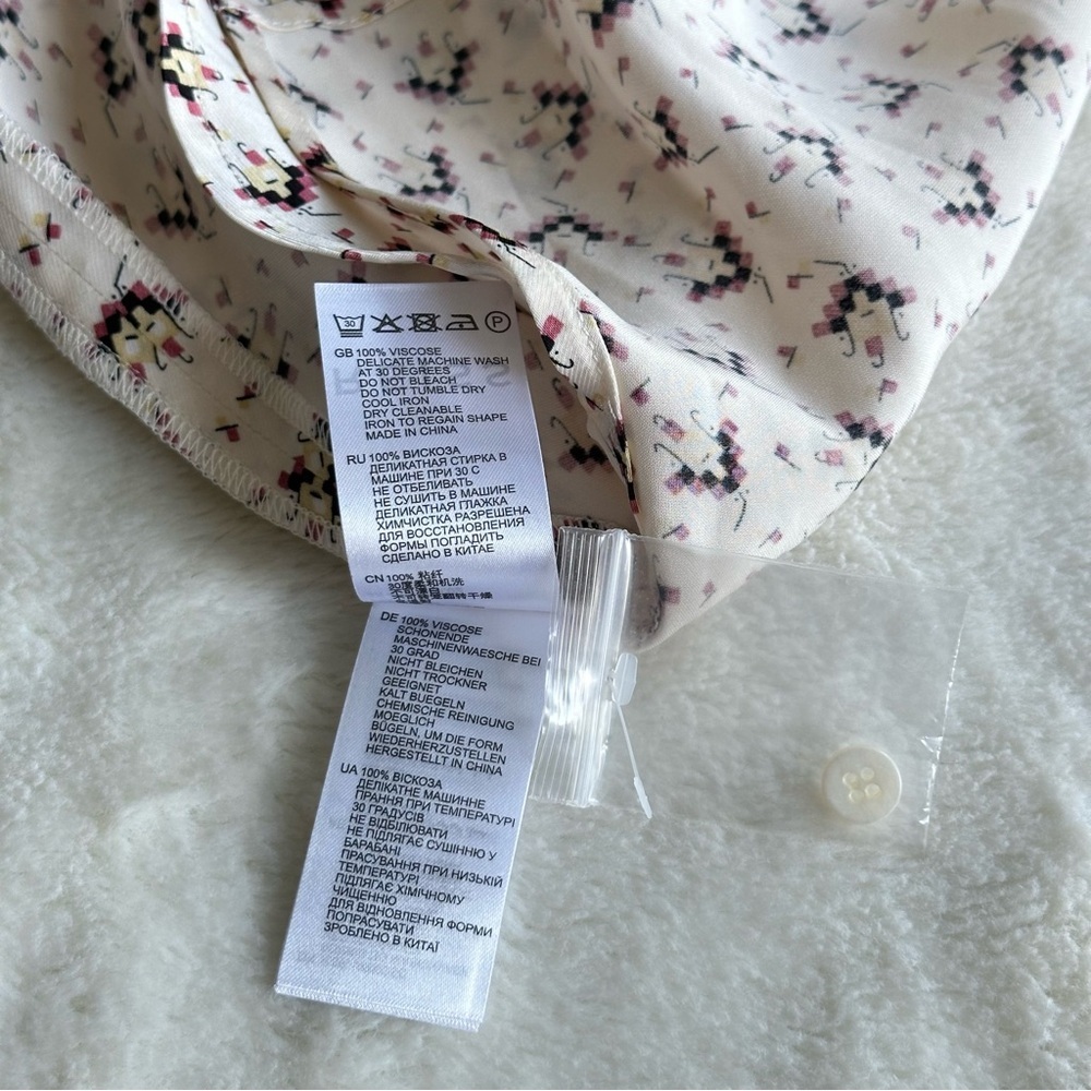 Reiss Floral Blouse in Cream and Black - Picture 10 of 11